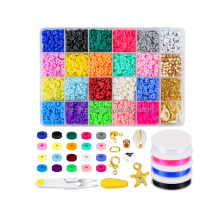 Jewelry Making Bracelets Necklace Earring DIY Craft Kit Pendant and Jump 4000 Pcs Flat Round Polymer Clay Beads Heishi Beads